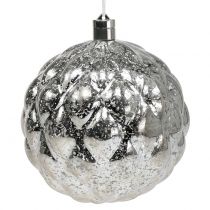 Bola de plástico prata Ø20cm com 15 LED e baterias