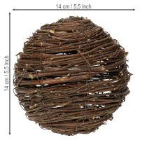 Itens Esfera de videira, marrom natural, para decoração, Ø14cm A14cm