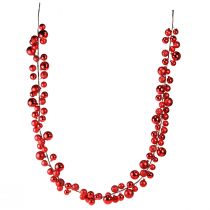 Itens Guirlanda de bolas vermelhas de 160 cm para decoração de árvore de Natal.