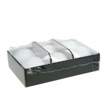 Itens Conjunto de 6 velas esféricas brancas de 80 mm - velas decorativas de cera para celebrações e para criar um ambiente acolhedor.