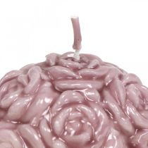 Itens Vela esférica com motivo de rosa como decoração romântica de mesa.