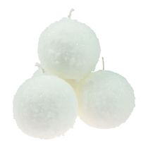 Velas bola velas bolas de neve brancas velas bola Ø10cm 4 unidades