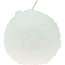 Itens Conjunto de 4 velas em formato de bola de neve branca com efeito mágico de inverno, Ø10cm, para decoração festiva.