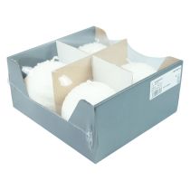 Itens Conjunto de 4 velas em formato de bola de neve branca com efeito mágico de inverno, Ø10cm, para decoração festiva.