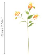 Itens Flor artificial Gloriosa laranja com hastes longas para vasos, 80cm, 3 unidades.