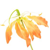 Itens Flor artificial Gloriosa laranja com hastes longas para vasos, 80cm, 3 unidades.