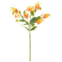 Itens Flor artificial Gloriosa laranja com hastes longas para vasos, 80cm, 3 unidades.
