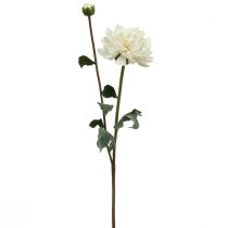 Itens Flor artificial Dahlia White Flor artificial com botão H57cm