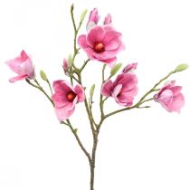 Flor artificial ramo de magnólia, magnólia rosa rosa 92cm