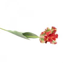 Flor artificial, papagaio tulipa vermelho amarelo, flor de primavera 69cm