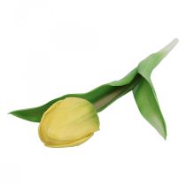 Tulipa Artificial Amarelo Real Touch Flor de Primavera Altura 21cm