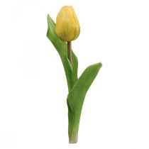Tulipa Artificial Amarelo Real Touch Flor de Primavera Altura 21cm