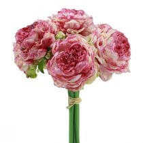 Itens Decoração de flores artificiais peônias artificiais rosa antigo 27cm 7 unidades