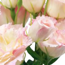 Itens Flores artificiais Eustoma Lisianthus creme rosa 52 cm 5 unidades