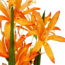 Itens Flores artificiais Nerine Laranja Guernsey Lírios Flores de Outono 48 cm