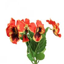 Flores artificiais, flores de seda, amores-perfeitos laranja 29cm