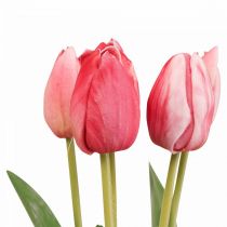 Tulipa artificial vermelha, flor de primavera 48 cm pacote com 5