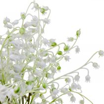 Flores artificiais, lírios do vale artificiais decoração branco 38cm 5uds