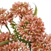 Flores artificiais decoração allium rosa cebolas ornamentais 34cm 3 unidades em cacho