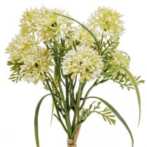 Flores artificiais decoração de alho branco cebolas ornamentais 34cm 3 unidades em cacho