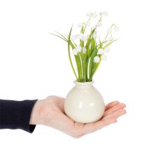 Itens Buquê artificial de lírios-do-vale em vaso clássico, ideal para decoração de casa, 20 cm