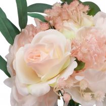 Itens Buquê de flores artificiais peônias paeonia rosas eucalipto artificial 32cm