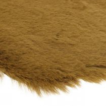 Tapete de pele tapete decorativo de pele sintética marrom 55×38cm