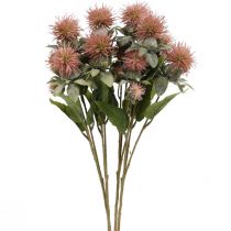 Plantas artificiais cártamo cardo ramo cardo rosa 4 peças