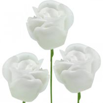 Rosas artificiais em cera creme rosas deco cera de rosas Ø6cm 18 peças