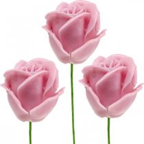 Rosas artificiais cera rosa rosas rosas decorativas cera Ø6cm 18p