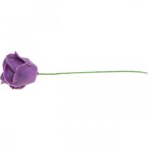 Itens Rosas artificiais cera violeta rosas decorativas cera Ø6cm 18 un