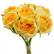 Rosas Artificiais Rosas Artificiais Amarelas Flores De Seda 28 cm 7 unidades
