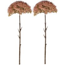 Itens Ramo artificial para decoração de outono, ramo de flores marrom vermelho 45cm 2 peças