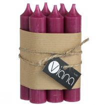 Itens Velas curtas velas de cera em Berry 21×110mm 6 un