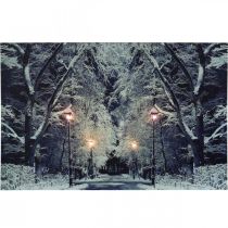 Itens Parque paisagístico de inverno com quadro LED com lanternas Mural LED 58x38cm