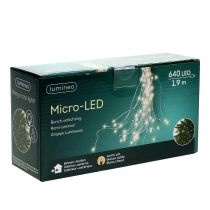 Itens Pacote de luz LED para interior e exterior 640 1,9 m prateado/branco quente
