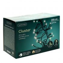 Itens Cadeia de luz LED para exterior 288er 2.4m preto/branco quente