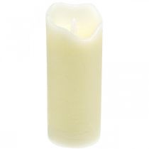 Vela de cera real LED com temporizador Creme Para bateria Alt 17cm