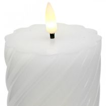 Vela LED com temporizador branco quente cera verdadeira Ø7,5cm A15cm