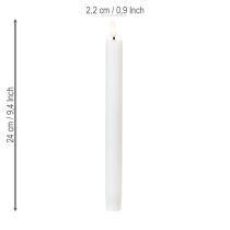 Itens Velas LED velas cônicas brancas cera branca quente 24,5 cm 2 peças