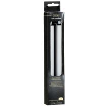 Itens Velas de LED brancas cônicas de cera, branco quente, 24,5 cm, pacote com 2 unidades.