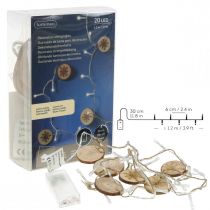 Itens Luzes de fada LED dentro de discos de madeira de luzes de Natal L120cm