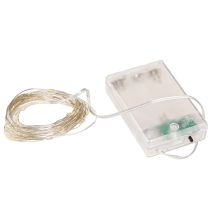 Itens Luzes de fadas LED 40 micro-LEDs branco quente temporizador para bateria 6 peças