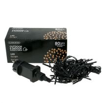 Itens Corrente de luz de arroz LED 80 guirlanda de LED para exterior branco quente 6m