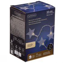 Itens Luzes de fadas LED estrelas com temporizador 10 LED branco quente 90cm