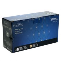 Itens Rede de luz LED 180 branco quente 2m x 2m para exterior