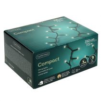 Itens Cadeia de luz de arroz LED 350 verde, branco quente para exterior 7,5m