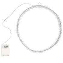 Itens Anel de LED decorativo em metal para pendurar prata branco quente 30cm