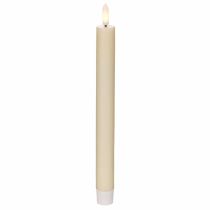 Itens Vela cônica de LED branca com luz branca quente, 24 cm, com temporizador, 2 unidades.