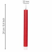 Itens Vela cônica de LED, vermelha com luz branca quente, 24 cm, 2 peças